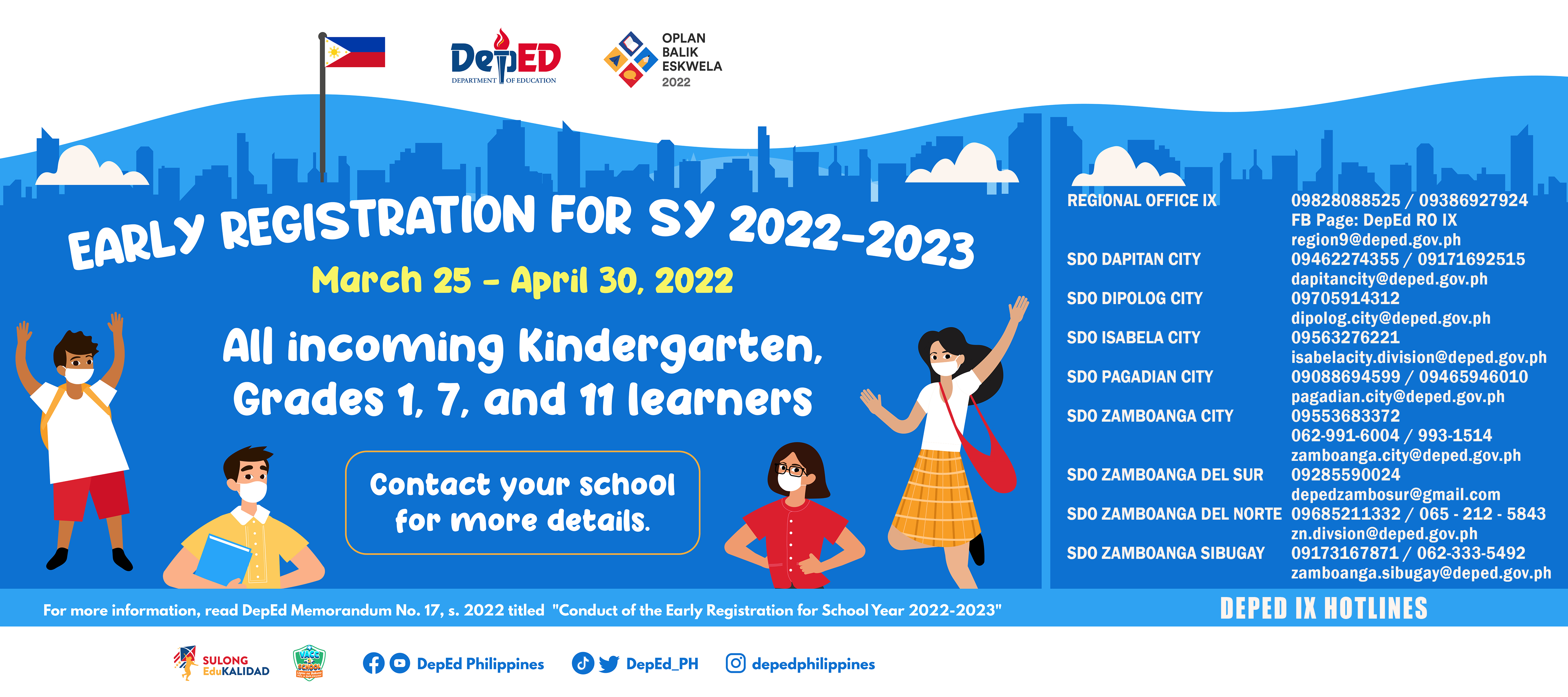 EARLY REGISTRATION FOR SY 2022 - 2023